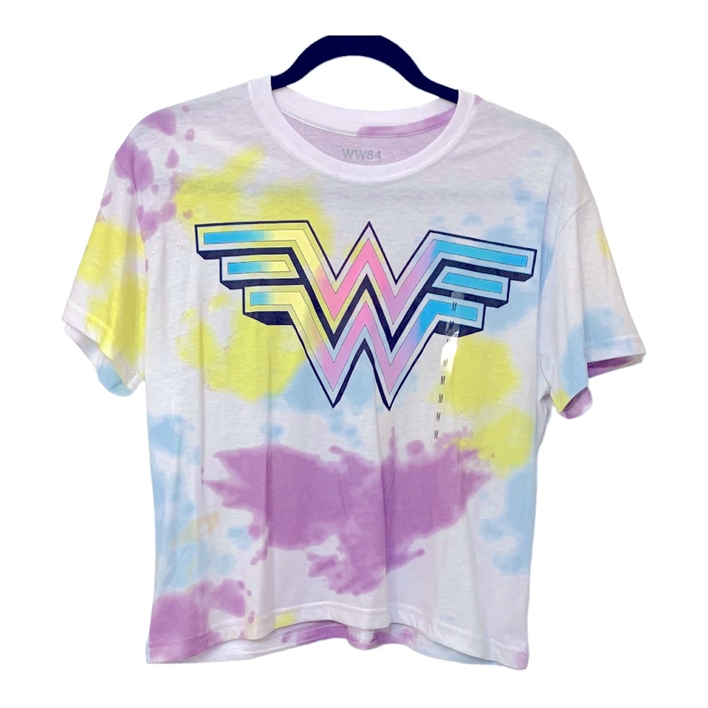 Juniors Wonder Woman Logo Tie Dye T-Shirt